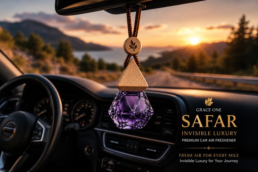 Lavender in the car at sunset